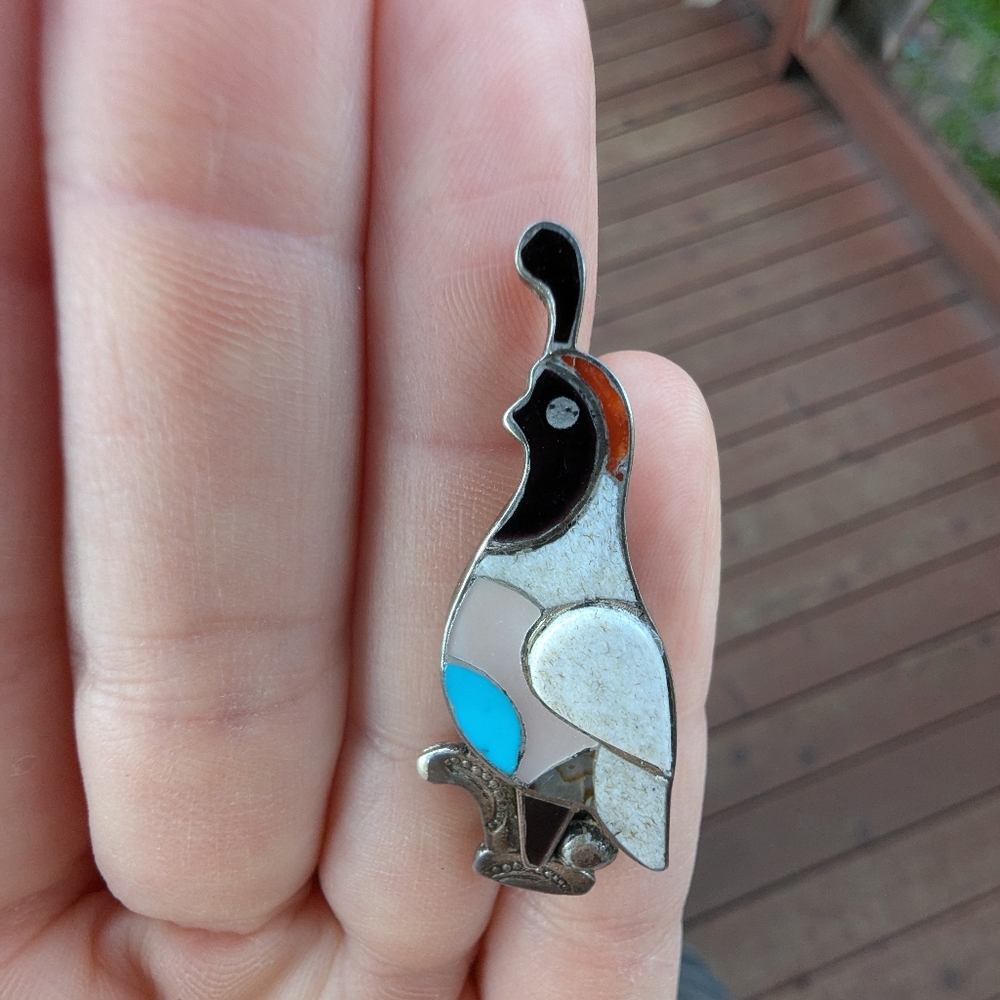Vintage Quail Pin/Pendant